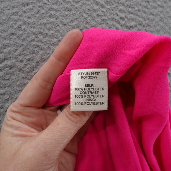 NWT Skies Are‎ Blue Pleated Colorblock Maxi Dress XS Hot Pink Red Womens Belted - Picture 13 of 15